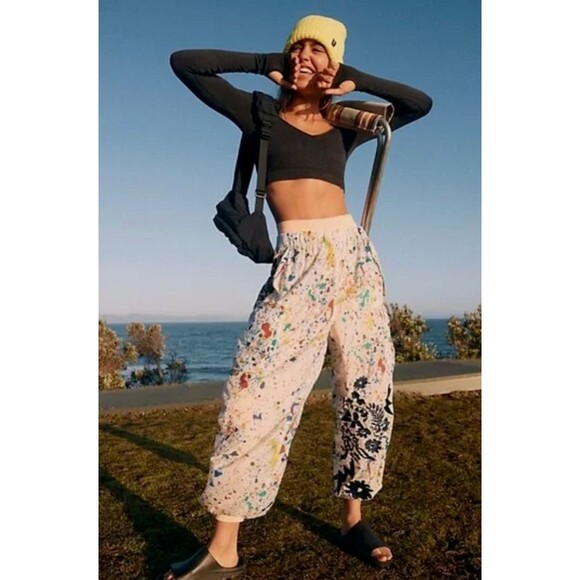 FP Movement Free People Movement Color Burst Hike Pants Pacific Highway Size L - Picture 1 of 6
